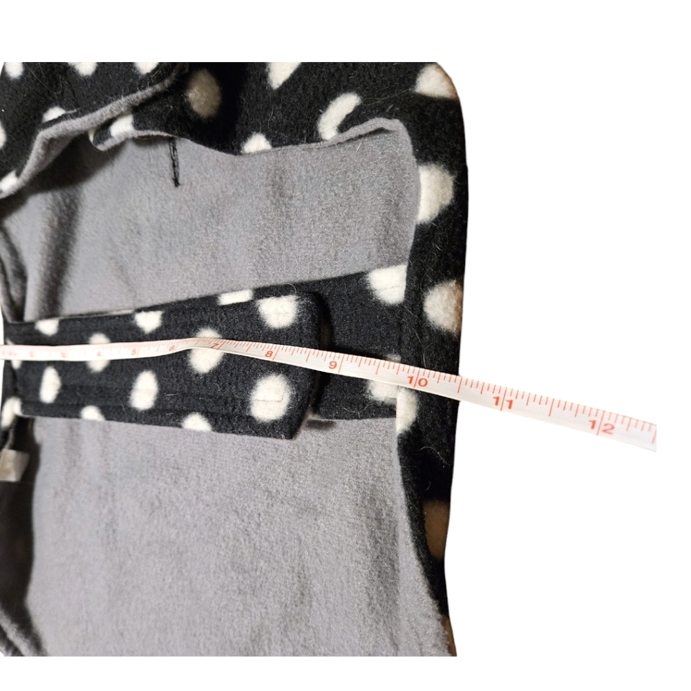 Fleece Black & White Polka Dot Dog Vest XS-S Retro Y2K - Picture 5 of 6